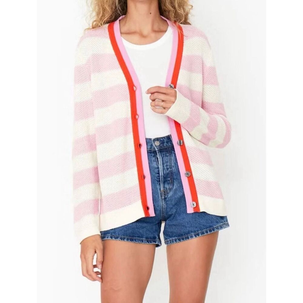 NWOT KULE The Raven Cardigan in Cream and Pink, Small $288 C37